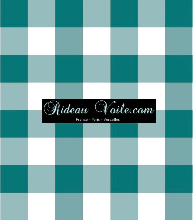 Carreaux imprimé vichy tissu au mètre motifs bleu blanc rideau couette coussin
