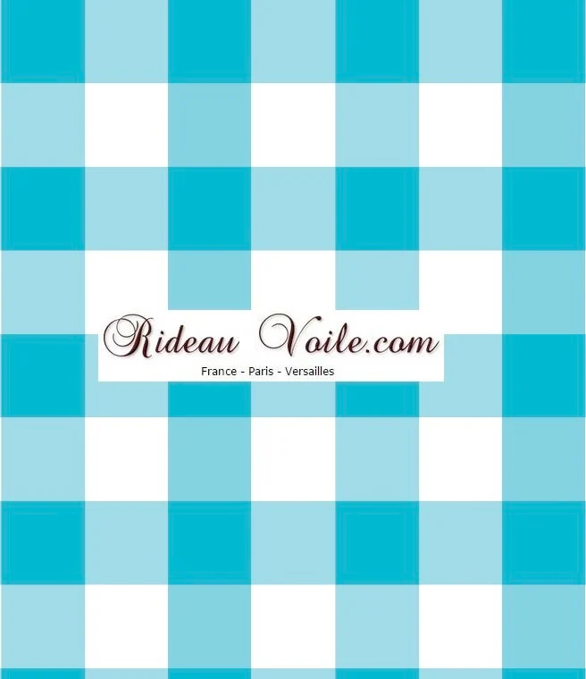 Carreaux vichy tissu ameublement motifs carrés bleu confection rideau store couette