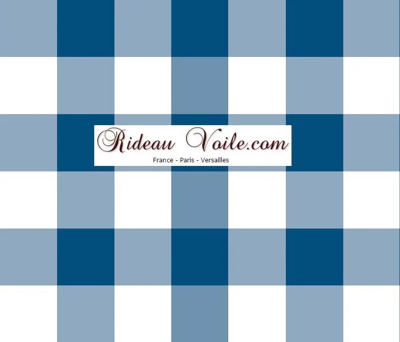 Décoration textile imprimé Carreaux vichy tissu ameublement motifs carrés bleu blanc