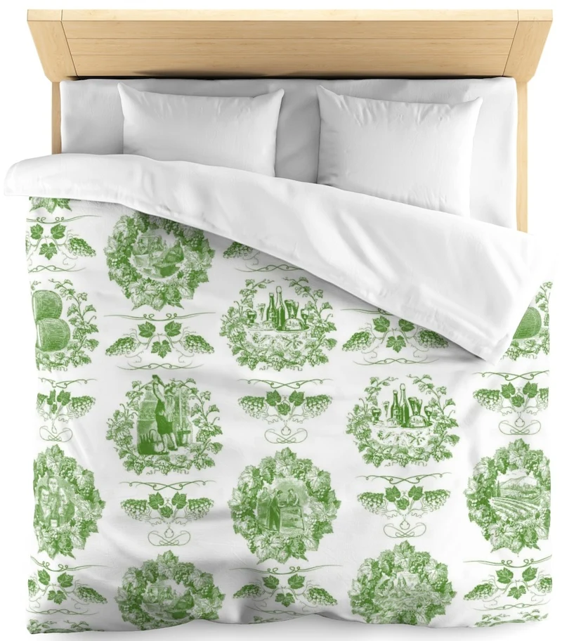 Toile de Jouy vert tissu ameublement mètre rideau Gordijnen, Gordijnstof Gordijnstoffen