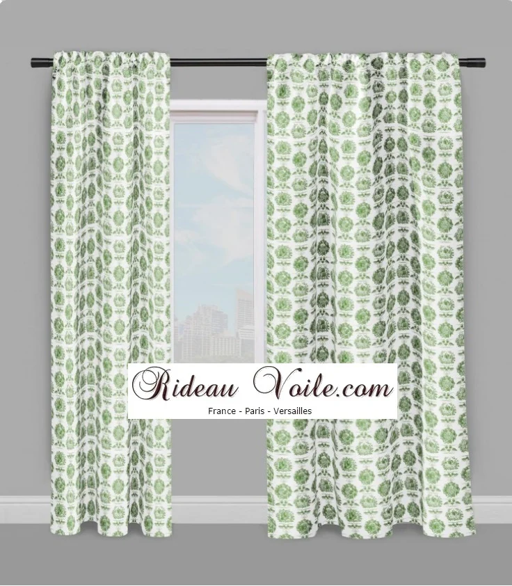 Toile de Jouy vert tissu ameublement mètre rideau Gordijnen, Gordijnstof Gordijnstoffen