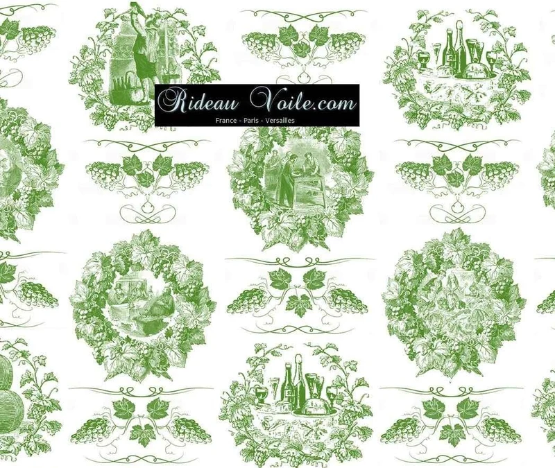 Toile de Jouy vert tissu ameublement mètre rideau Gordijnen, Gordijnstof Gordijnstoffen