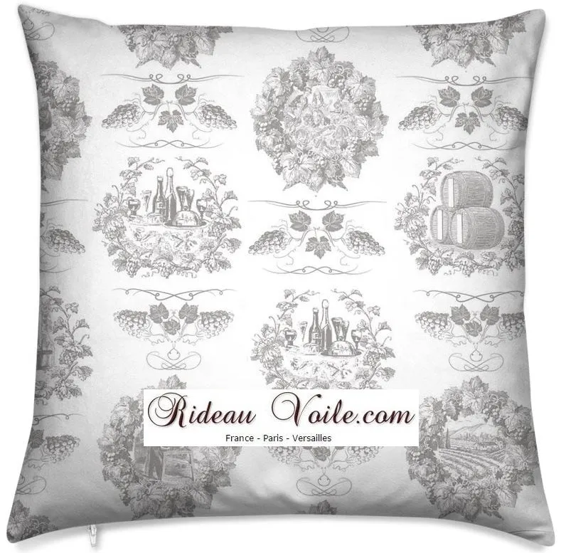 Toile de Jouy gris tissu au mètre Tecido tapeçaria cortina Gordijnen Gordijnstoffen