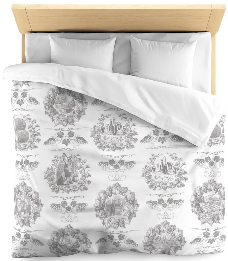 Toile de Jouy gris tissu au mètre Tecido tapeçaria cortina Gordijnen Gordijnstoffen