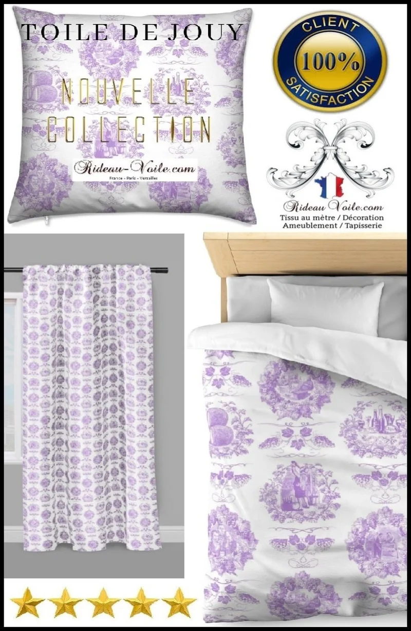 Toile de Jouy gris tissu au mètre Tecido tapeçaria cortina Gordijnen Gordijnstof