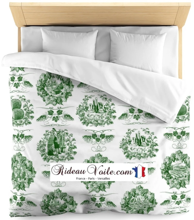 Tissu rideau Toile de Jouy vert textile Empire country French fabric upholstery