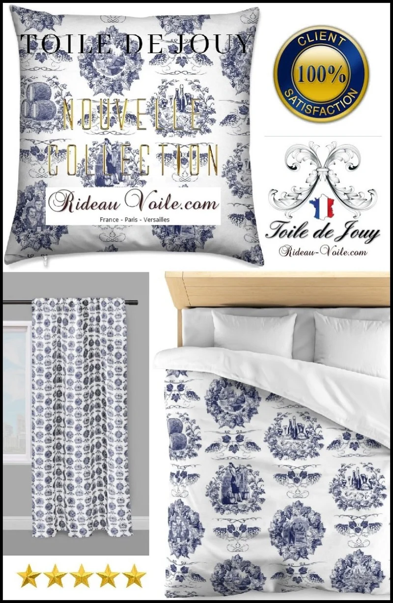 Tissu Toile Jouy bleu Arte fresca Stoffe Klassizismus klädsel Restaurering gardintyg
