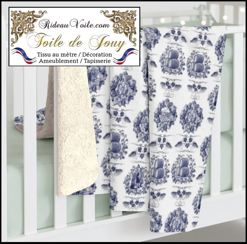 Tissu Toile Jouy bleu Arte fresca Stoffe Klassizismus klädsel Restaurering gardintyg