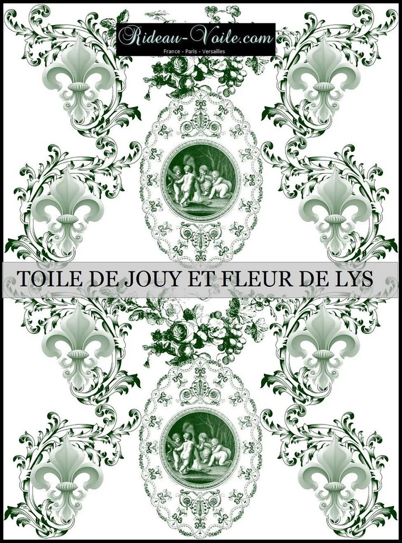 Tissu Toile de Jouy mètre liturgique Country French fabric Cherubim Liturgical