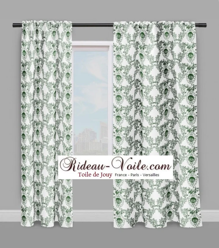 Tissu Toile de Jouy mètre liturgique Country French fabric Cherubim Liturgical