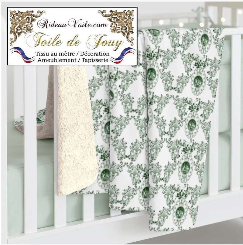 Tissu Toile de Jouy mètre liturgique Country French fabric Cherubim Liturgical