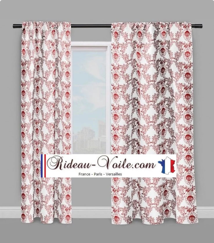 Toile de Jouy putti potto tissu ameublement Angelot Renaissance Fleur de Lys Empire