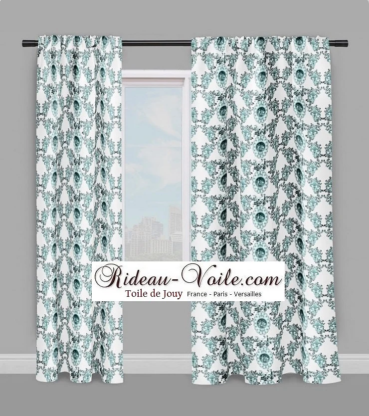 Toile de Jouy putti potto tissu motif Chérubin liturgique Renaissance Fleur de Lys Empire