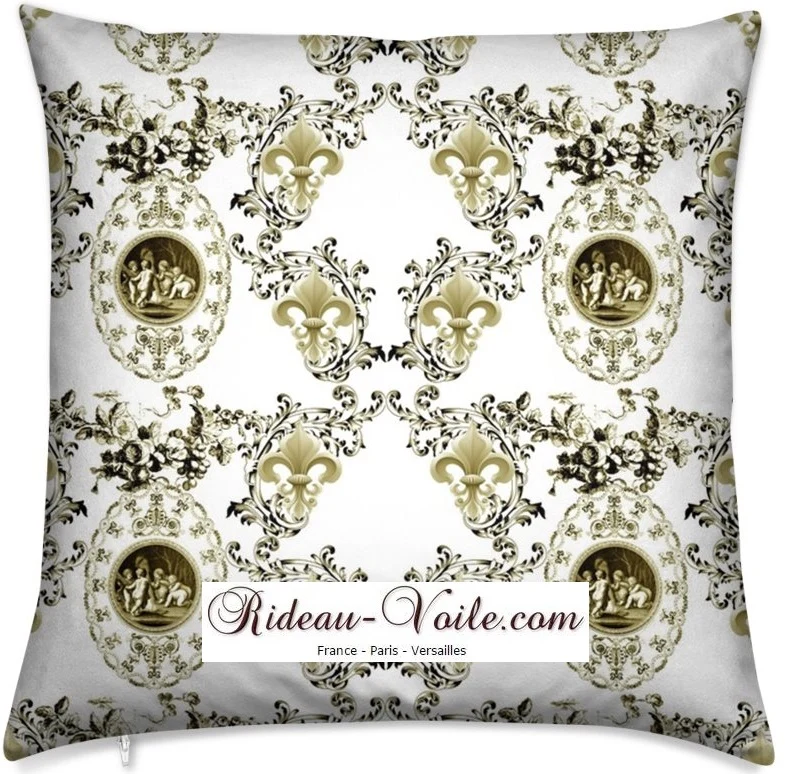 Toile de Jouy tissu Renaissance Empire Anges Fleur de Lys mètre Tecido cortina Anjos