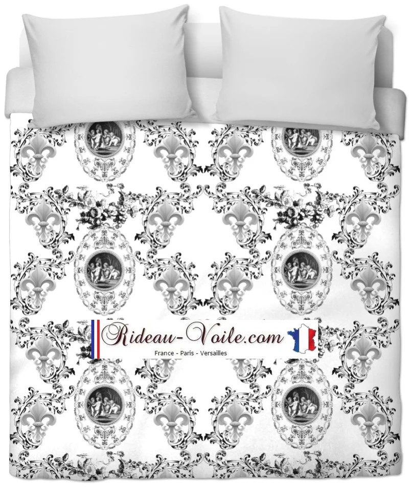Toile de Jouy tissu Baroque au mètre Empire Anges Fleur de Lys Tecido cortina Anjos