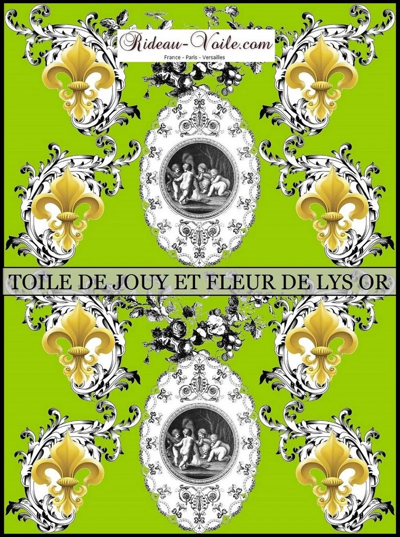 Toile de Jouy tissu Baroque au mètre Empire Anges Fleur de Lys Tecido cortina Anjos