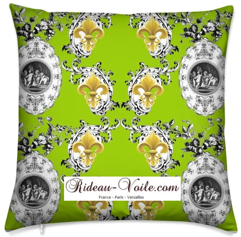 Toile de Jouy tissu Baroque au mètre Empire Anges Fleur de Lys Tecido cortina Anjos