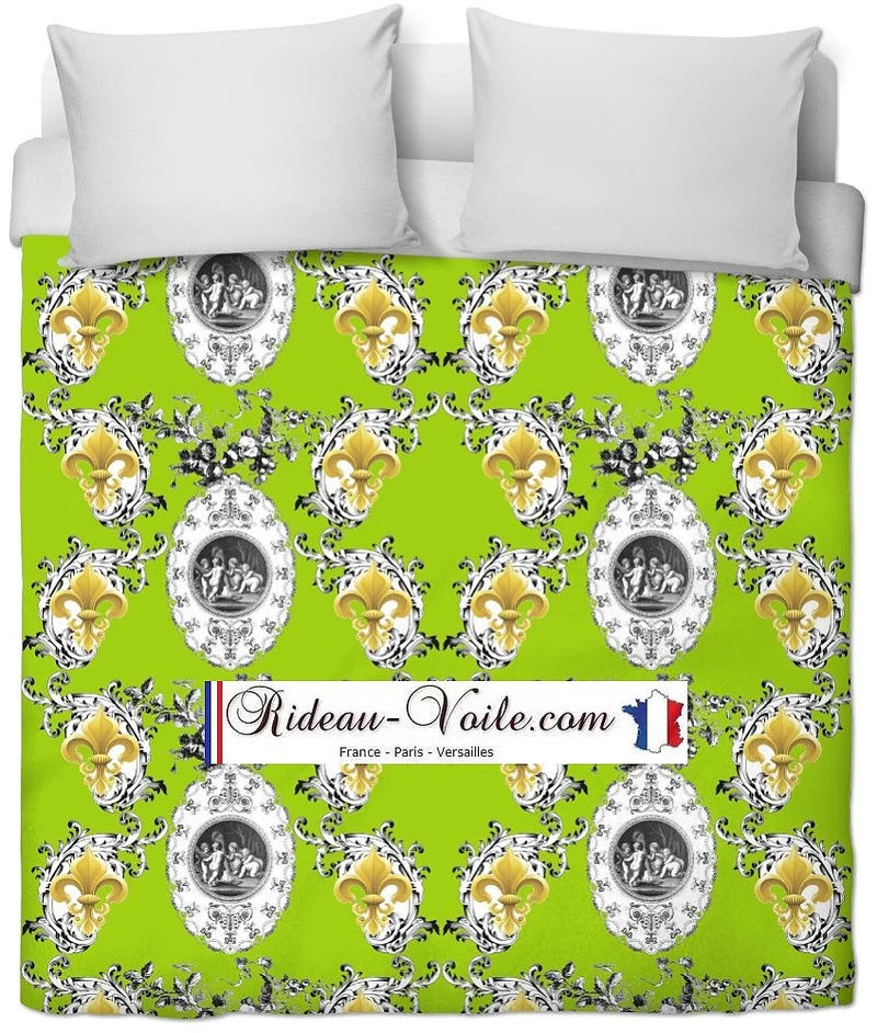 Toile de Jouy tissu Baroque au mètre Empire Anges Fleur de Lys Tecido cortina Anjos