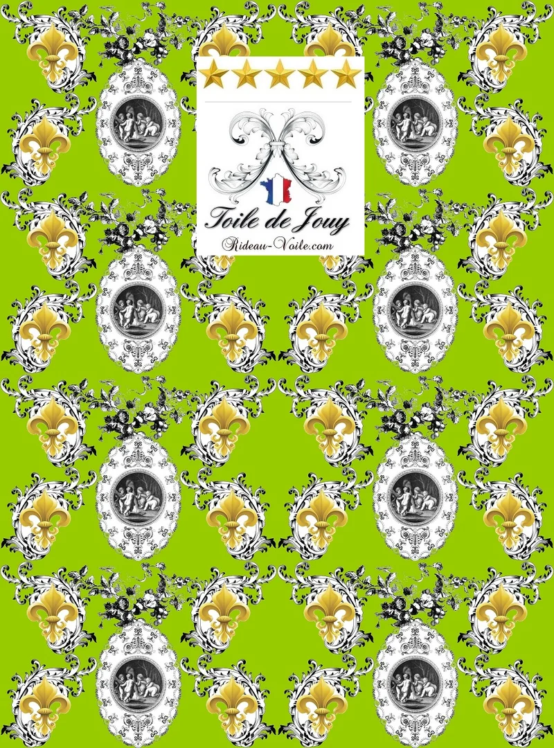 Toile de Jouy tissu Baroque au mètre Empire Anges Fleur de Lys Tecido cortina Anjos