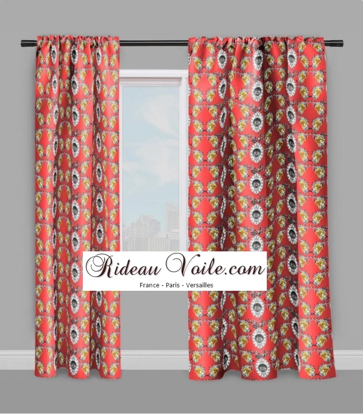 Tissu Toile de Jouy ameublement mètre liturgique Chérubins fabric cherub curtain