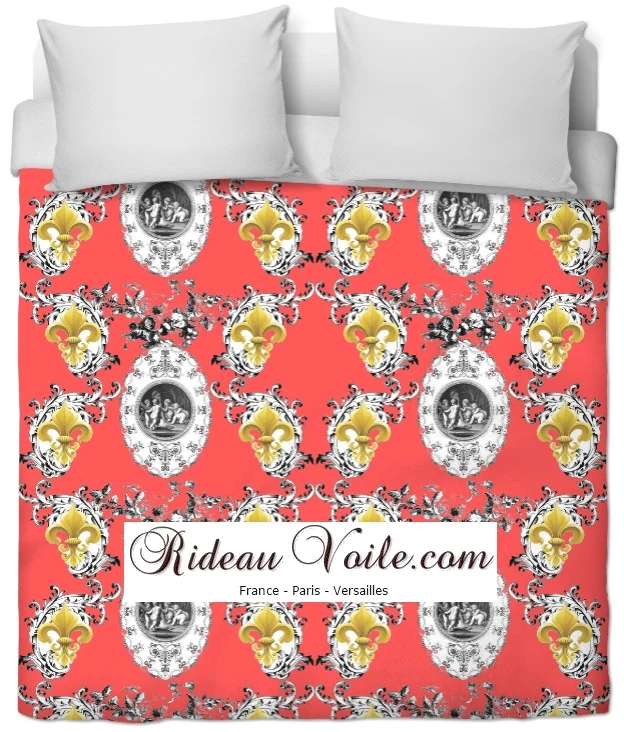 Tissu Toile de Jouy ameublement mètre liturgique Chérubins fabric cherub curtain