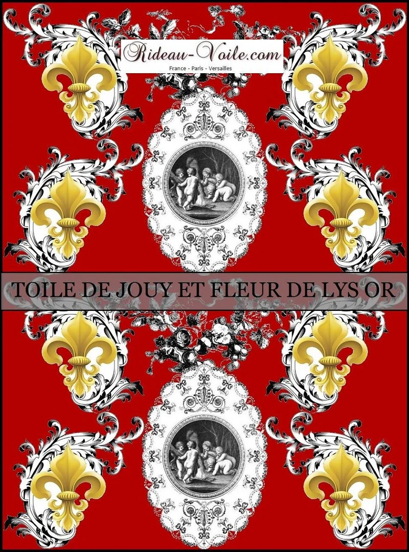 Toile de Jouy tissu rideau Fleur de Lys enkeli verho kangas Renaissance tecido anjos