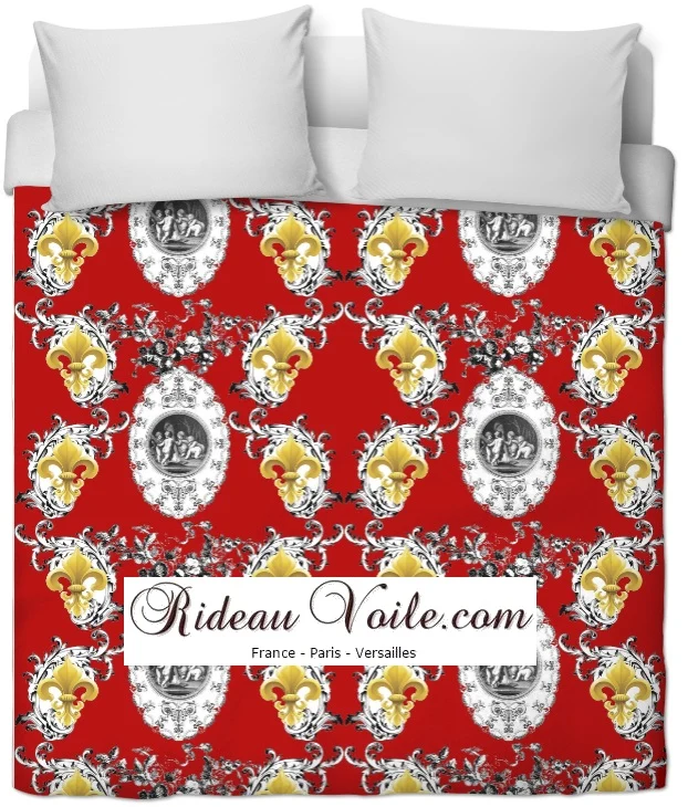 Toile de Jouy tissu rideau Fleur de Lys enkeli verho kangas Renaissance tecido anjos
