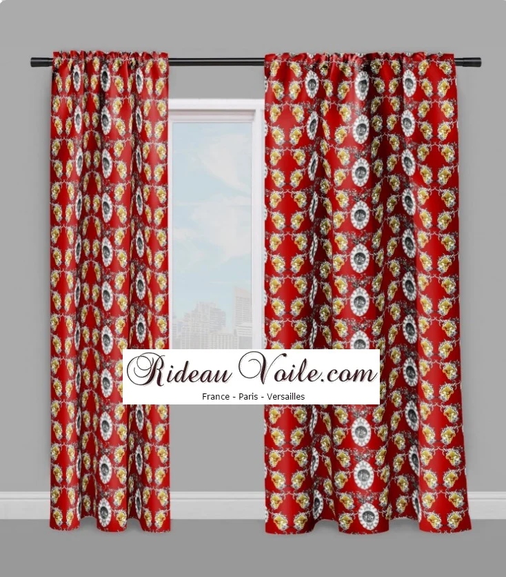 Toile de Jouy tissu rideau Fleur de Lys enkeli verho kangas Renaissance tecido anjos