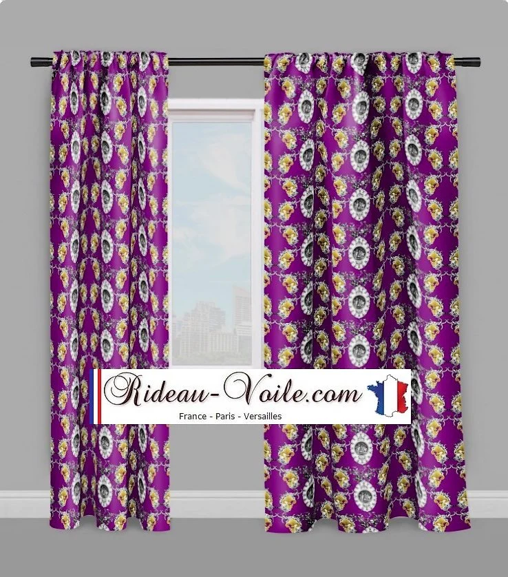 Toile de Jouy tissu ameublement au mètre Baroque motif Chérubin angelots Anges