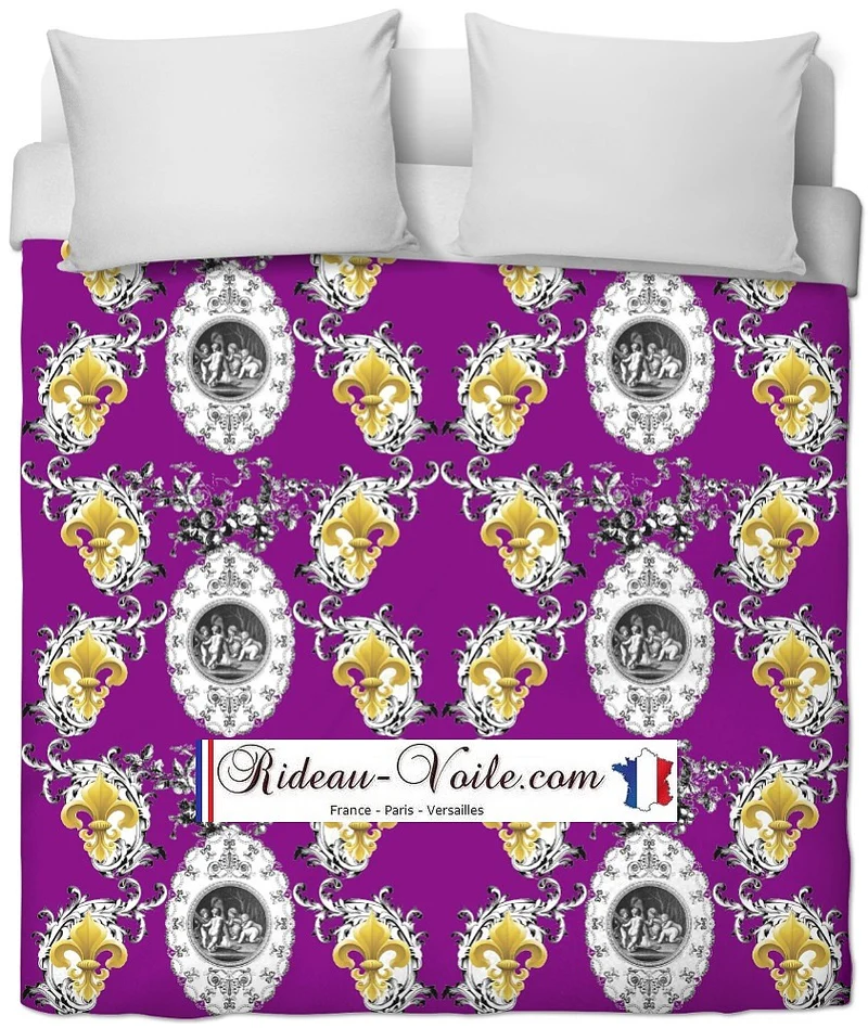Toile de Jouy tissu ameublement au mètre Baroque motif Chérubin angelots Anges