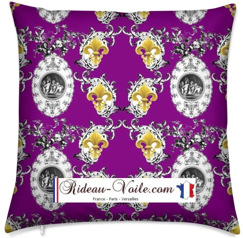 Toile de Jouy tissu ameublement au mètre Baroque motif Chérubin angelots Anges