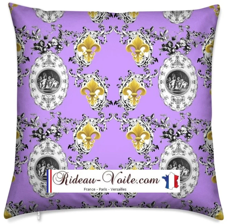 Toile de Jouy tissu ameublement au mètre Baroque motif Chérubin angelots Anges