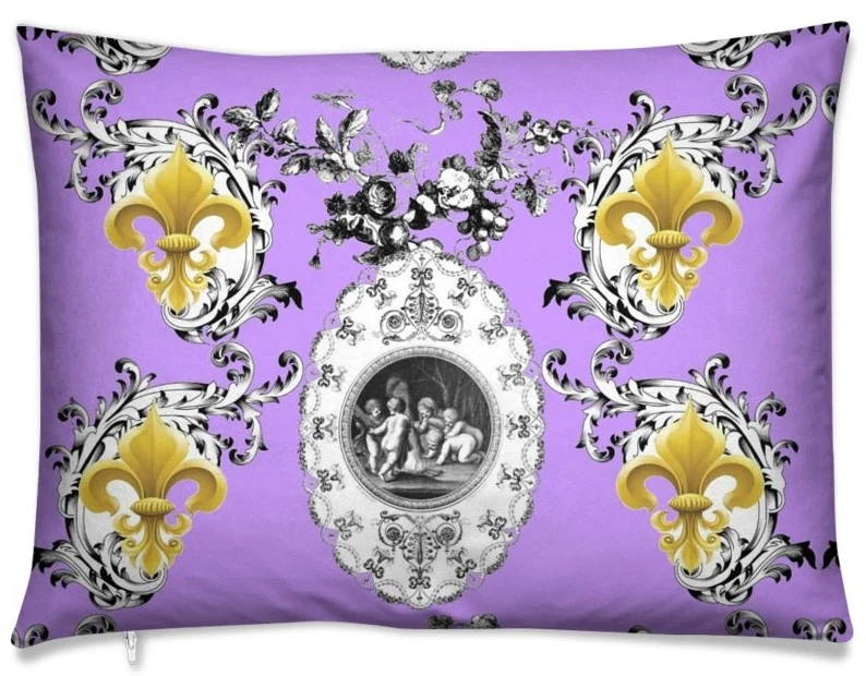 Toile de Jouy tissu ameublement au mètre Baroque motif Chérubin angelots Anges