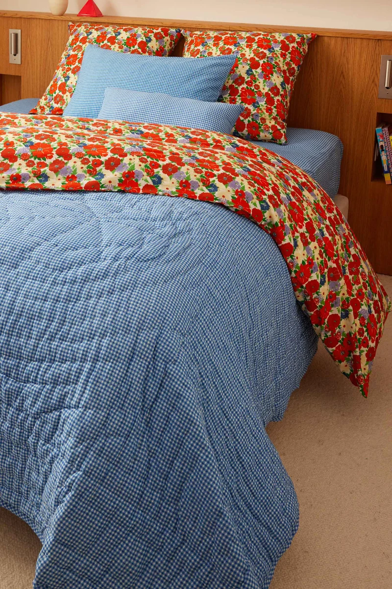 Plaid matelassé réversible