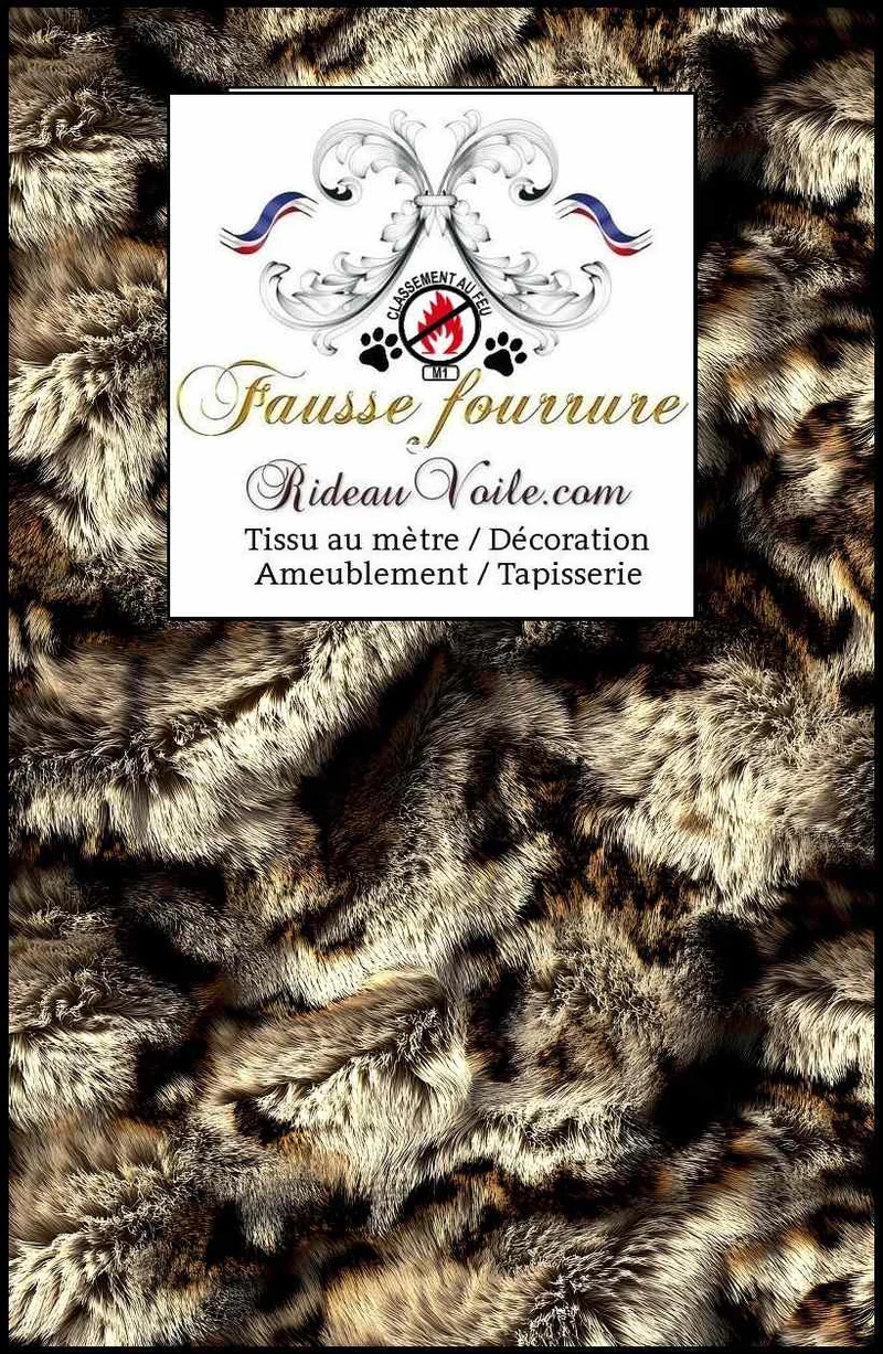 Tissu 🔥 ameublement motif Fausse fourrure ignifuge architecte intérieur tapissier