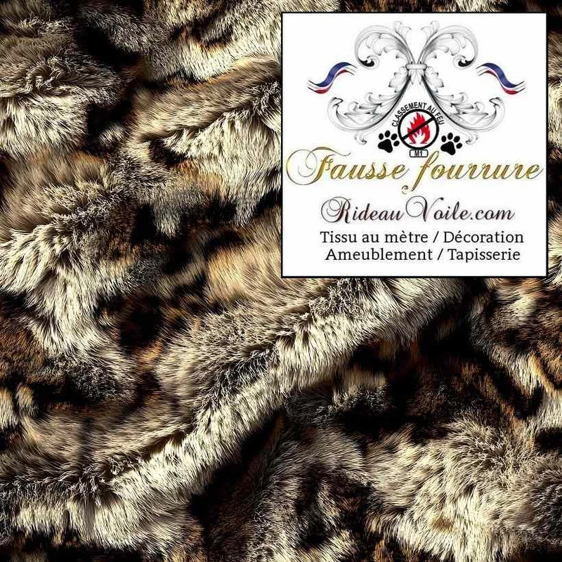 Tissu 🔥 ameublement motif Fausse fourrure ignifuge architecte intérieur tapissier