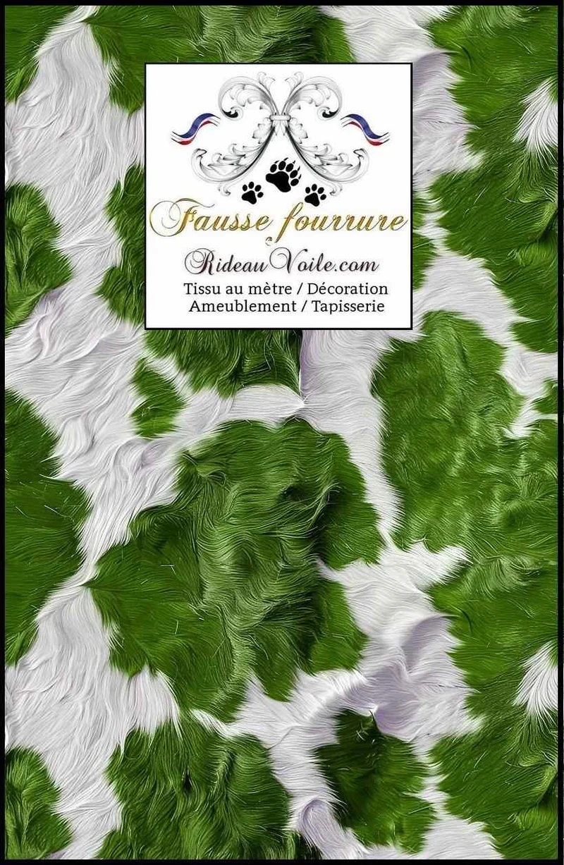 Tissu 🔥 intérieur velours vert ameublement imitation fausse fourrure peau de vache