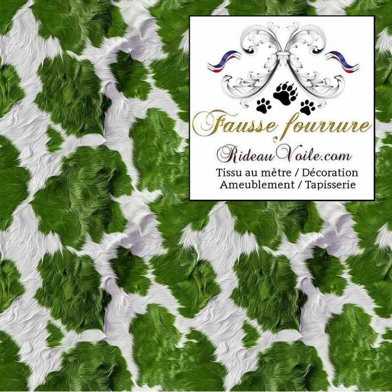 Tissu 🔥 intérieur velours vert ameublement imitation fausse fourrure peau de vache
