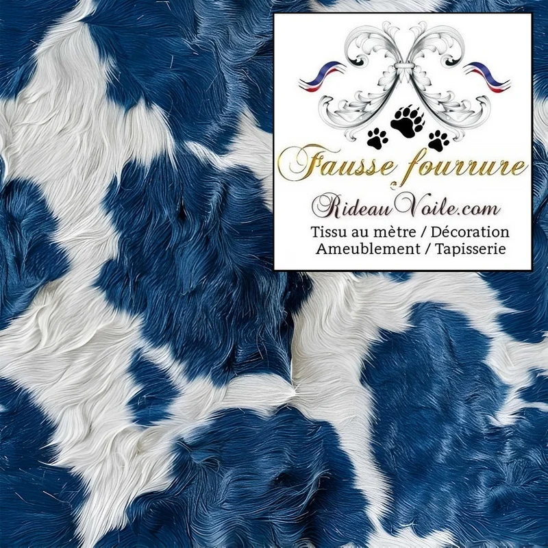 Tissu ameublement velours imprimé fausse fourrure peau de vache inspiration campagne