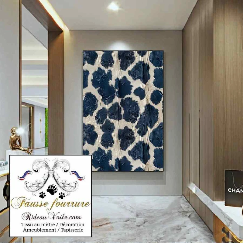 Comment Velours tissu ameublement motif fausse fourrure peau de vache inspiration campagne