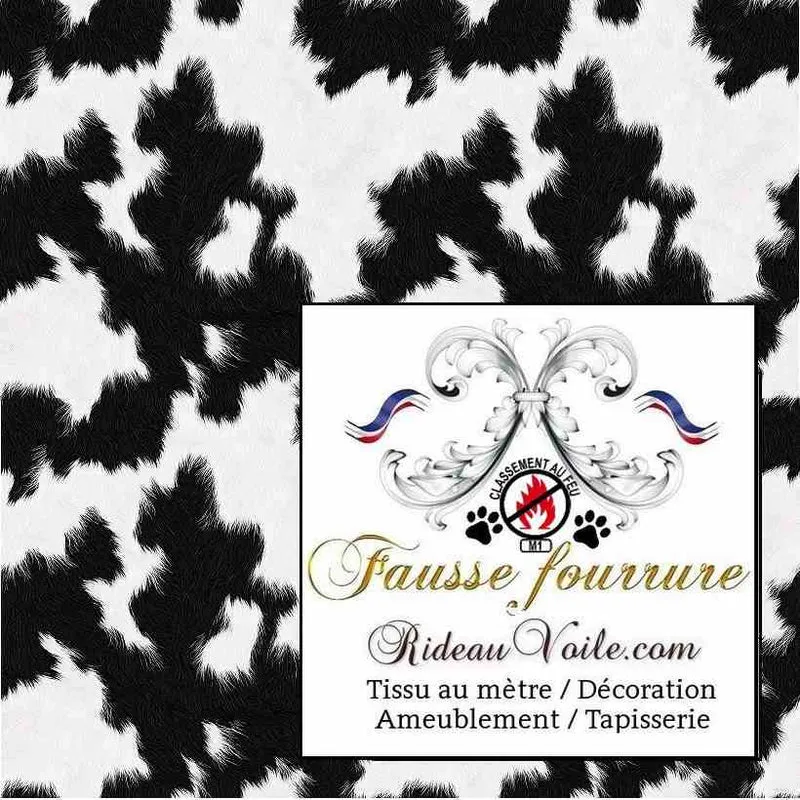 Tissu ignifugé d'intérieur projet construction Chalet Bois imprimé fausse fourrure mètre