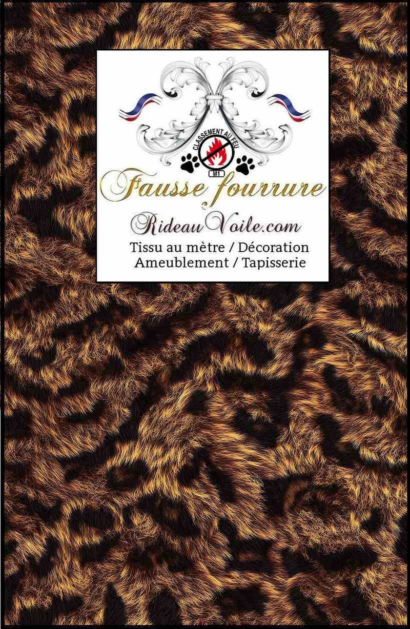 Tissu ignifugé ameublement intérieur Prestige Chalet Bois designer fausse fourrure mètre