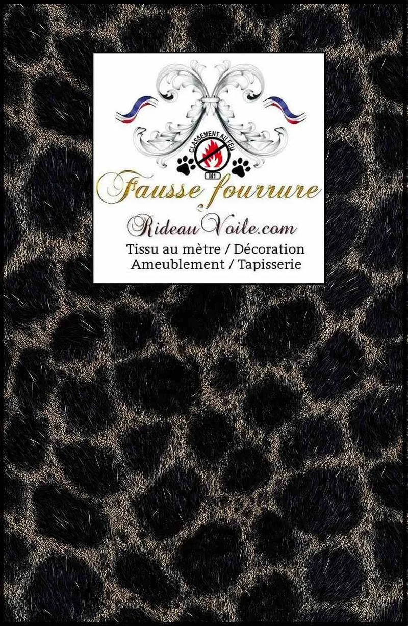 Déco chalet résidence Montagne Tissu ameublement fausse fourrure ignifuge mètre