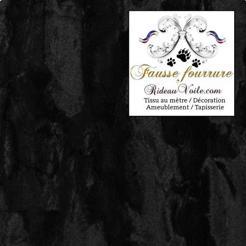 Tissu d'ameublement fausse fourrure gris noir au mètre rideau sur mesure architecte chalet