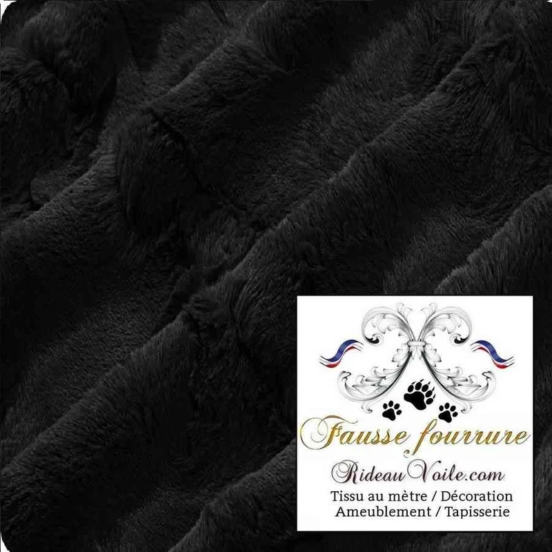 Tissu d'ameublement fausse fourrure gris noir au mètre rideau sur mesure architecte chalet