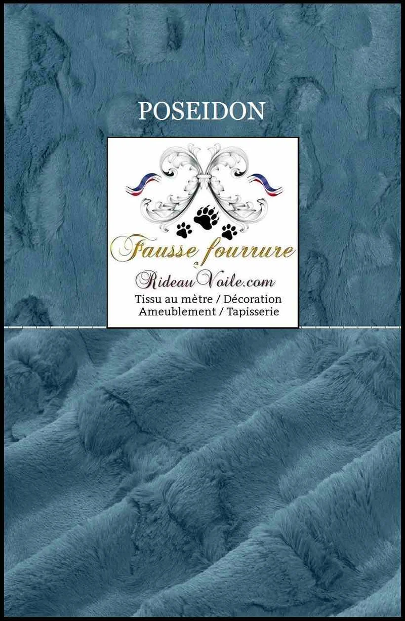 Tissu fausse fourrure bleu & marine au mètre rideau architecte intérieur rénovation Chalet