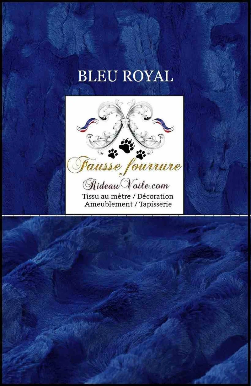 Tissu fausse fourrure bleu & marine au mètre rideau architecte intérieur rénovation Chalet