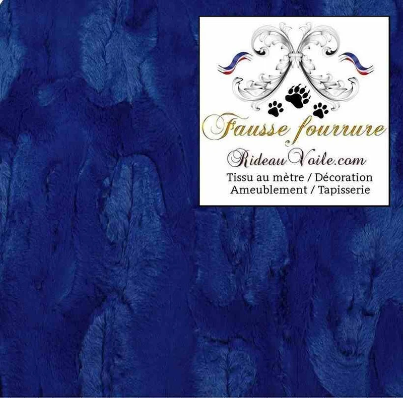 Tissu fausse fourrure bleu & marine au mètre rideau architecte intérieur rénovation Chalet