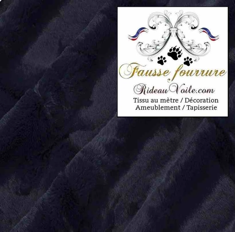 Tissu fausse fourrure bleu & marine au mètre rideau architecte intérieur rénovation Chalet