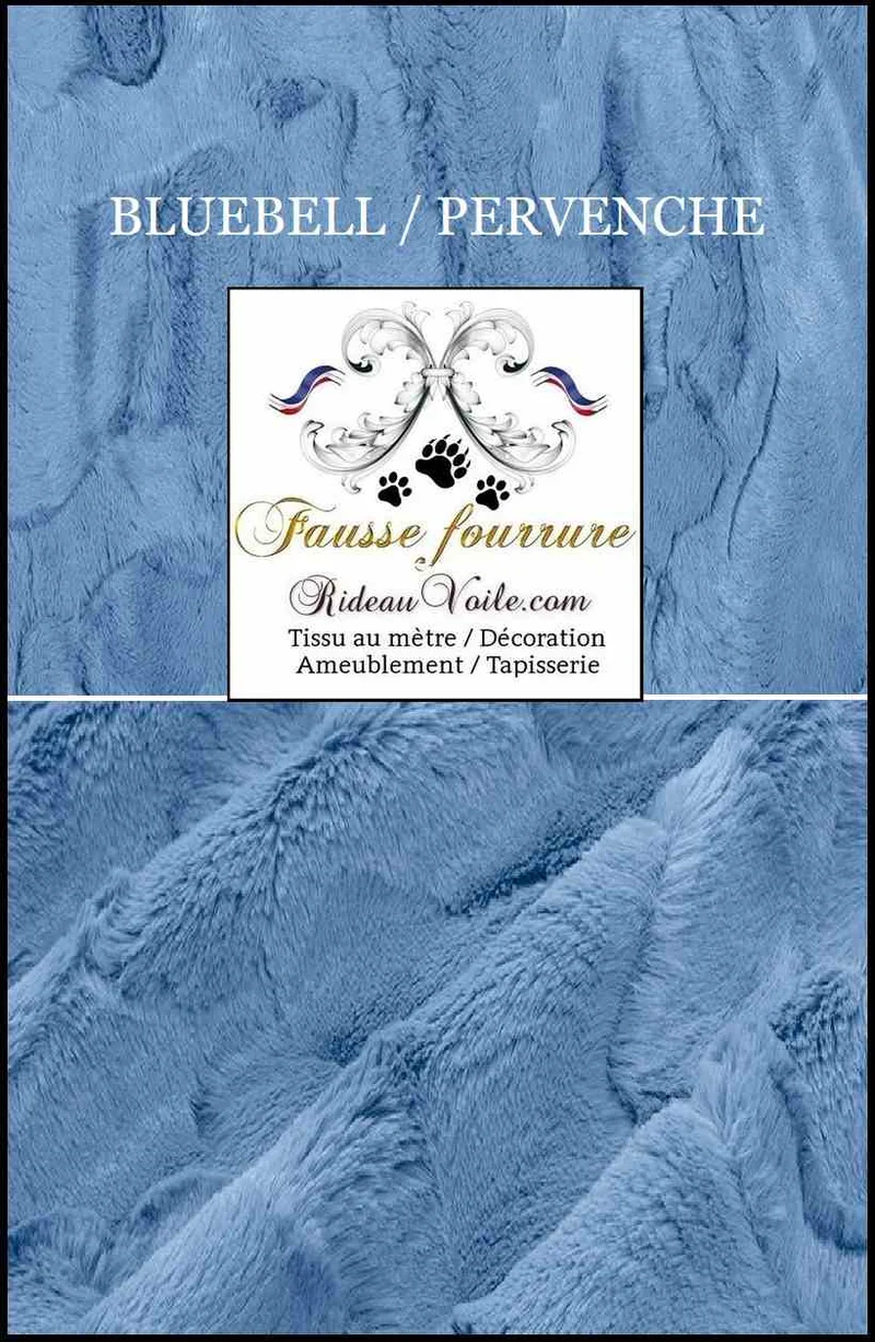 Tissu fausse fourrure bleu & marine au mètre rideau architecte intérieur rénovation Chalet